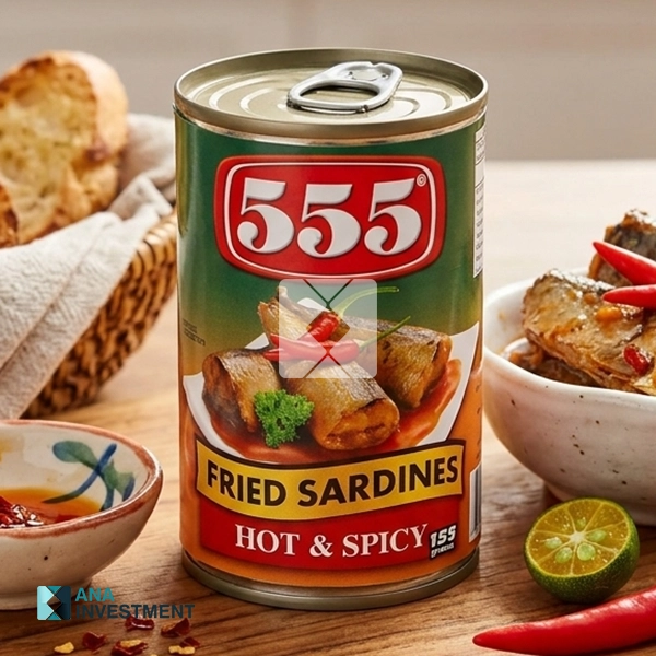 555 FRIED SARDINES HOT & SPICY 155G X 100