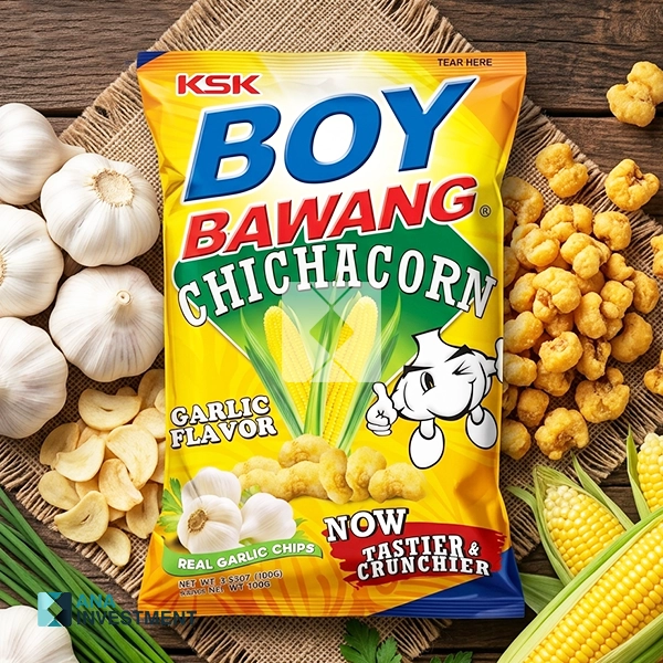 KSK BOY BAWANG CHICHACORN WITH REAL GARLIC FLAVOR 100G X 40