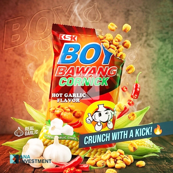 KSK BOY BAWANG CORNICK HOT GARLIC 90G X 40