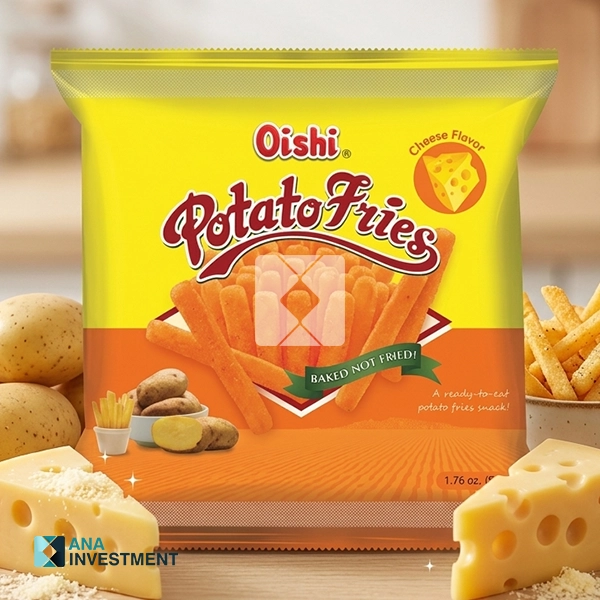 OISHI POTATO FRIES CHEESE FLAVOR 50G X 50