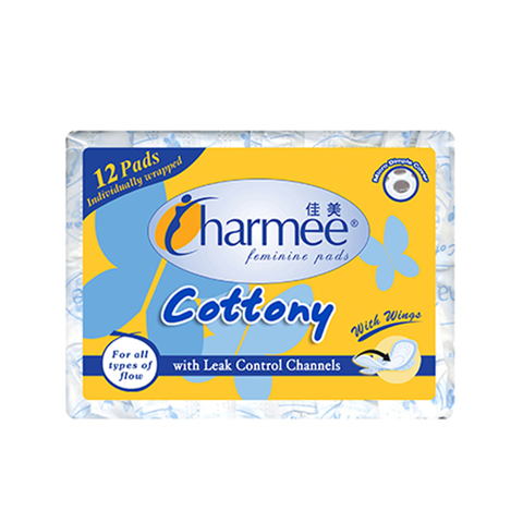 CHARMEE SANITARY NAPKIN ALL FLOW WITH WINGS 24X12'S