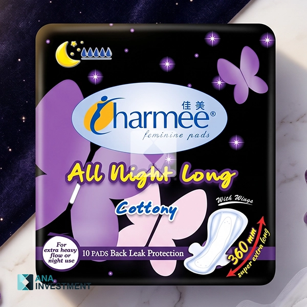CHARMEE SANITARY NAPKIN ALL NIGHT LONG 18 X10'S 