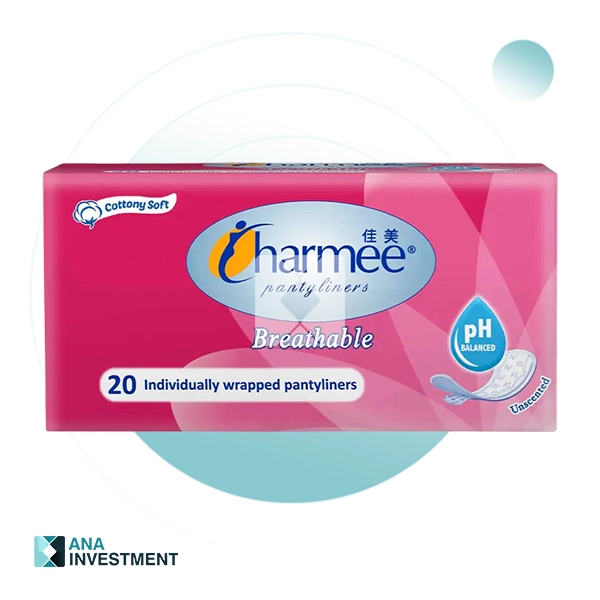 CHARMEE PANTYLINER BREATHABLE UNSCENTED (PINK) 24 X 20'S 