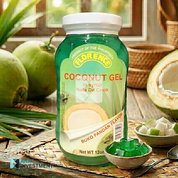 FLORENCE COCONUT GEL IN SYRUP NATA DE COCO BUKO PANDAN 340G X 24 
