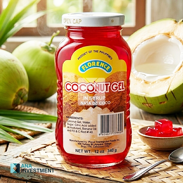 FLORENCE COCONUT GEL IN SYRUP NATA DE COCO RED 340G X 24 
