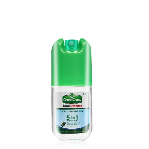 GREEN CROSS TOTAL DEFENSE ANTIBACTERIAL HAND SPRAY 5 IN 1 PROTECTION 40ML X 24