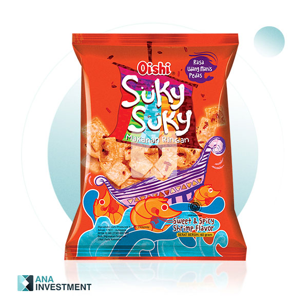 OISHI SUKY SUKY SWEET AND SPICY SHRIMP FLAVOR 60G X 24
