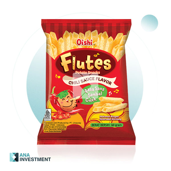 OISHI FLUTES CHILI SAUCE FLAVOR 60G X 24 
