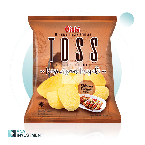OISHI TOSS POTATO CRISPS CHICKEN TERIYAKI FLAVOR 75G X 24