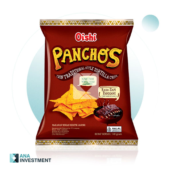 OISHI PANCHOS BEEF BARBEQUE FLAVOR 140G X 16