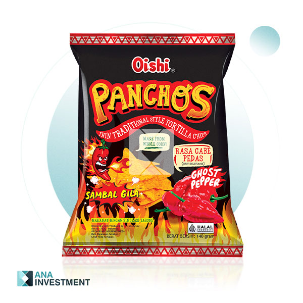 OISHI PANCHOS SPICY CHILI FLAVOR 140G X 16