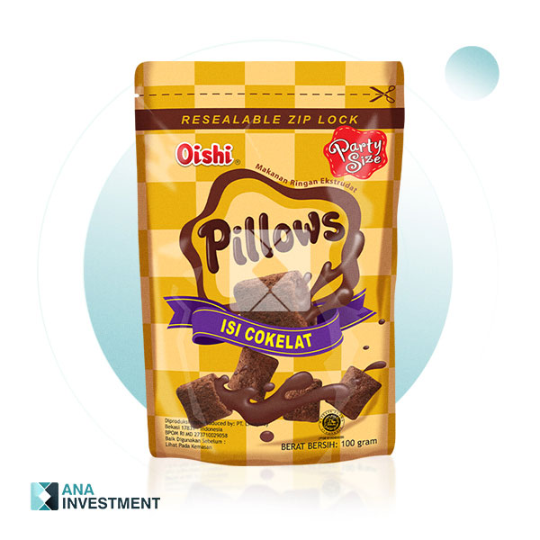 OISHI PILLOWS CHOCOLATE FLAVOR 100G X 20