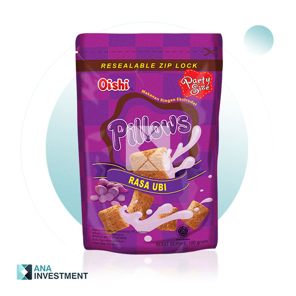 OISHI PILLOWS UBI (YAM) FLAVOR 100G X 20