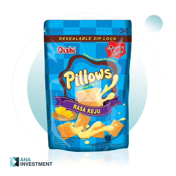 OISHI PILLOWS CHEESE FLAVOR 100G X 20