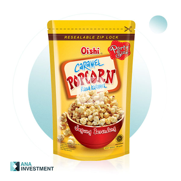 OISHI POPCORN CARAMEL FLAVOR 100G X 20