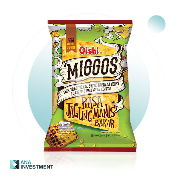 OISHI MIGGOS ROASTED SWEET CORN FLAVOR 55G X 24
